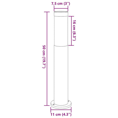 Pollerleuchten 3er 50 cm Edelstahl IP44