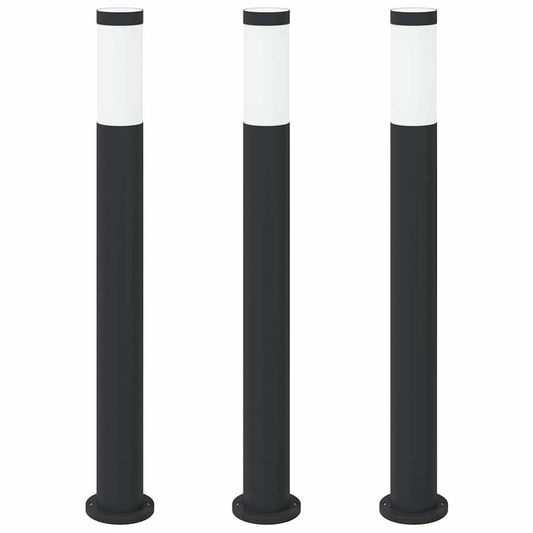 Pollerleuchten 3er 80 cm Edelstahl IP44
