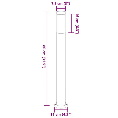 Pollerleuchten 3er 80 cm Edelstahl IP44
