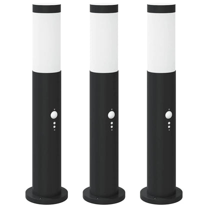 Pollerleuchten mit Sensor 3er 50 cm Edelstahl IP44