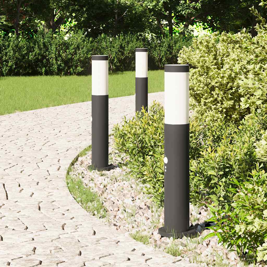 Pollerleuchten mit Sensor 3er 50 cm Edelstahl IP44