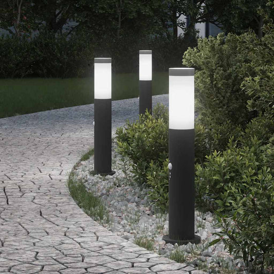 Pollerleuchten mit Sensor 3er 50 cm Edelstahl IP44