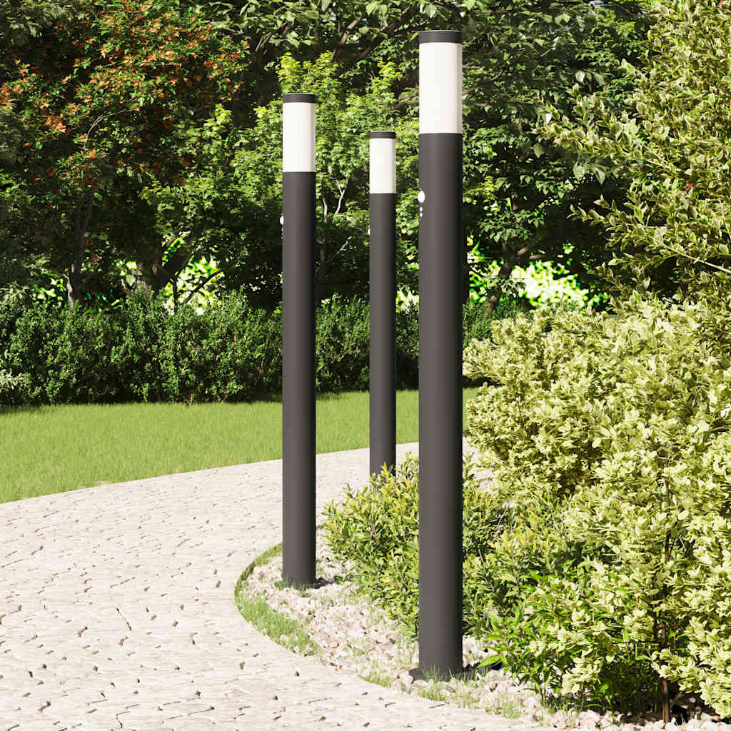 Pollerleuchten mit Sensor 3er 110 cm Edelstahl IP44