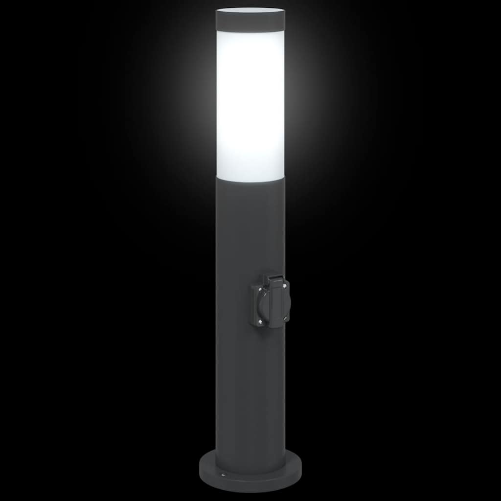 Pollerleuchten mit Auslass 3er 50 cm Edelstahl IP44