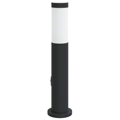 Pollerleuchte mit Sensor und Steckdose 50 cm Edelstahl IP44