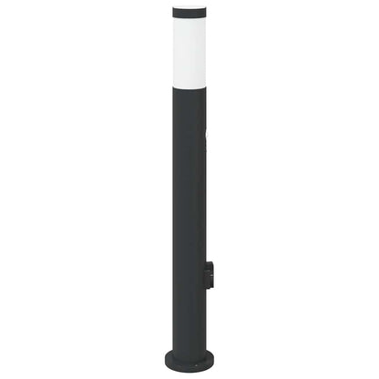 Pollerleuchte mit Sensor&Steckdose 80 cm Edelstahl IP44