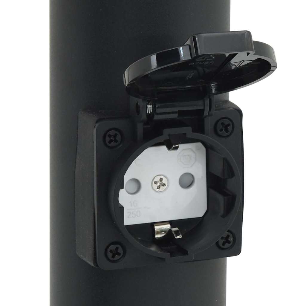 Pollerleuchten mit Sensor&Steckdose 3er 110 cm Edelstahl IP44