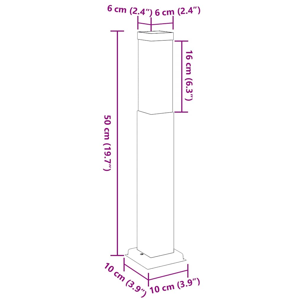 Pollerleuchten 3 Stk. 50 cm Edelstahl IP44