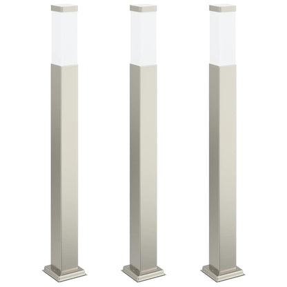 Pollerleuchten 3 Stück 80 cm Edelstahl IP44