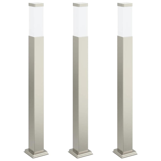 Pollerleuchten 3 Stück 80 cm Edelstahl IP44