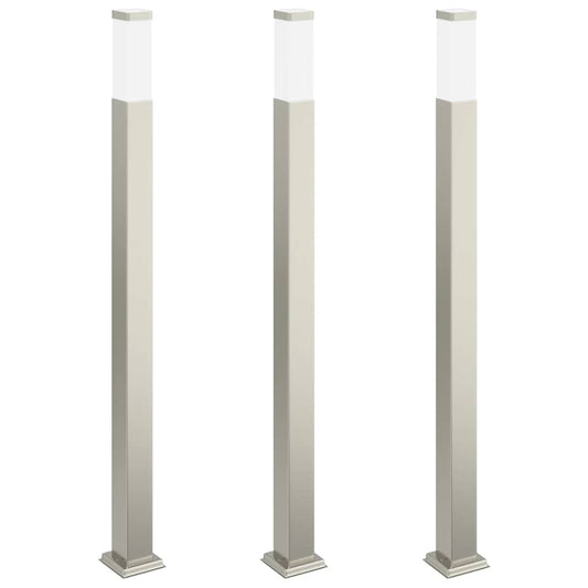 Pollerleuchten 3 Stk. 110 cm Edelstahl IP44