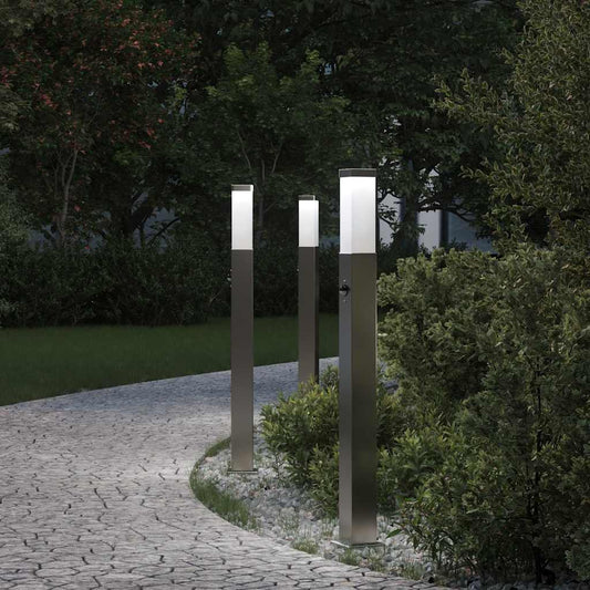 Pollerleuchten mit Sensor 3 Stk. 80 cm Edelstahl IP44