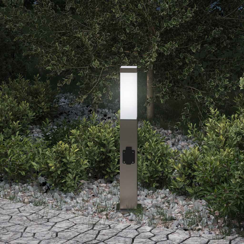 Pollerleuchte mit Auslass 50 cm Edelstahl IP44