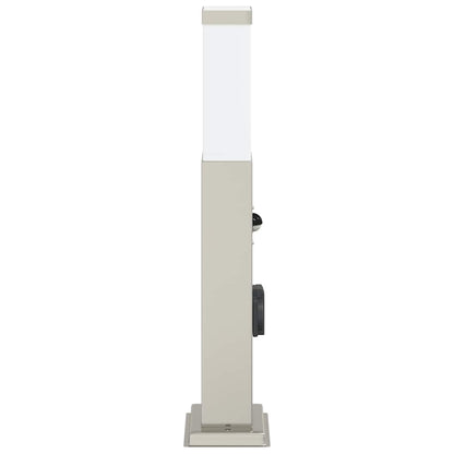 Pollerleuchte mit Sensor und Steckdose 50 cm Edelstahl IP44