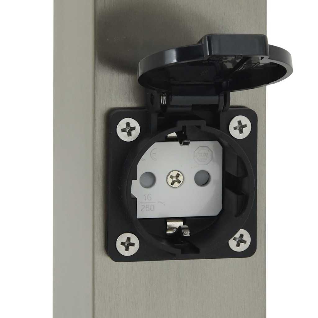 Pollerleuchten mit Sensor&Steckdose 3 Stk. 50 cm Edelstahl IP44