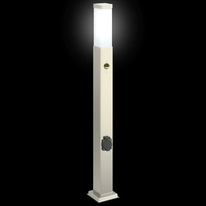 Pollerleuchte mit Sensor&Steckdose 80 cm Edelstahl IP44