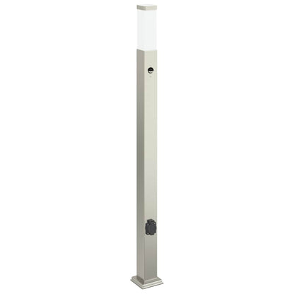 Pollerleuchten mit Sensor&Steckdose 3 Stk. 110 cm Edelstahl IP44