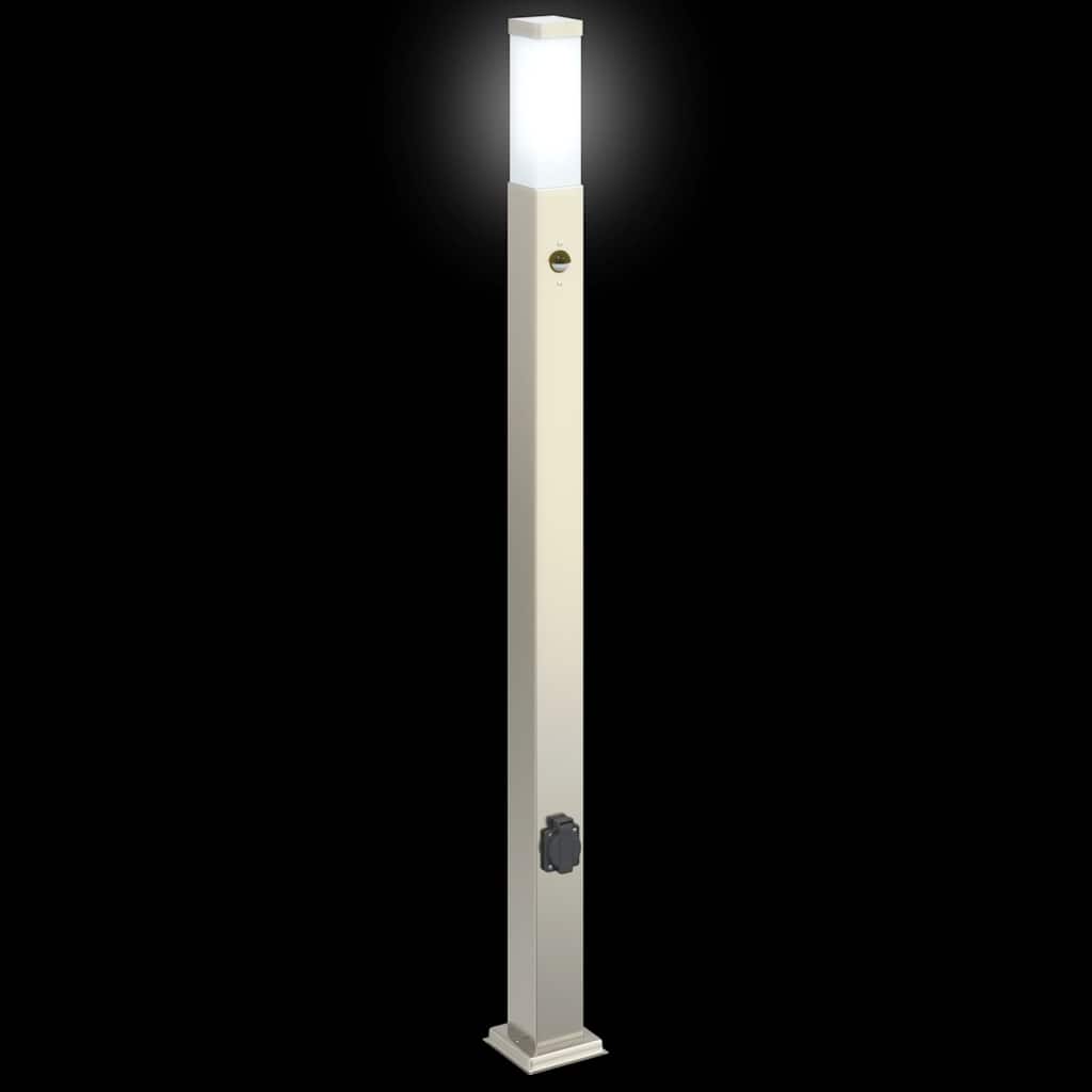 Pollerleuchten mit Sensor&Steckdose 3 Stk. 110 cm Edelstahl IP44