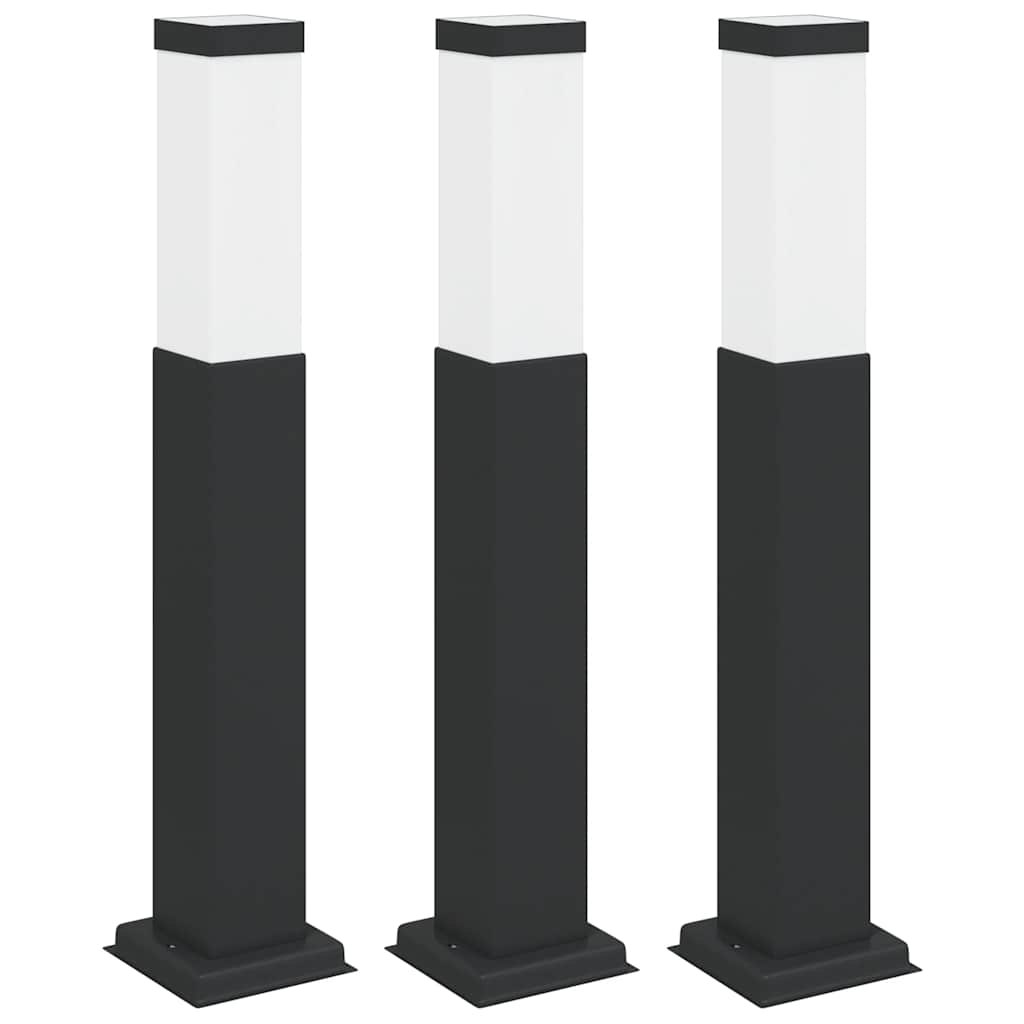 Pollerleuchten 3 Stk. 50 cm Schwarz IP44