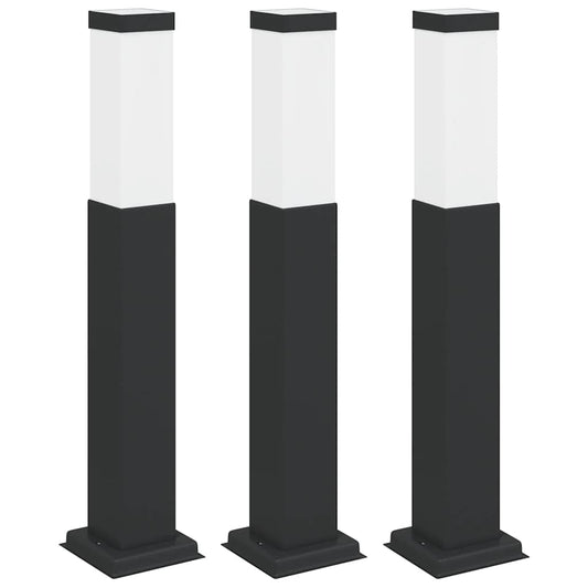 Pollerleuchten 3 Stk. 50 cm Schwarz IP44