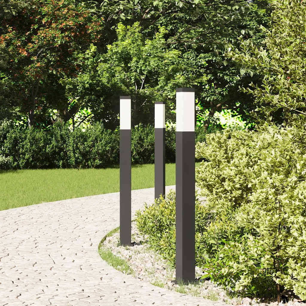 Pollerleuchten 3 Stück 80 cm Schwarz IP44