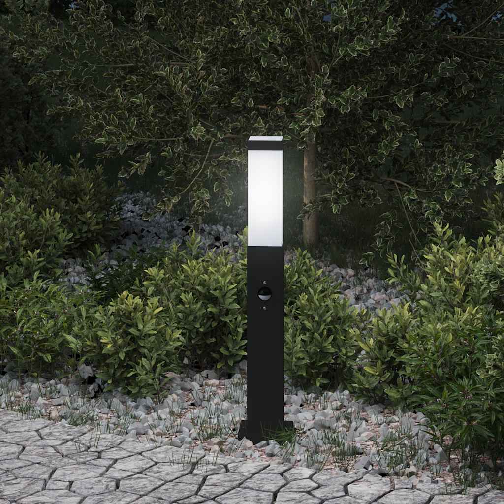 Pollerleuchte mit Sensor 50 cm Schwarz IP44