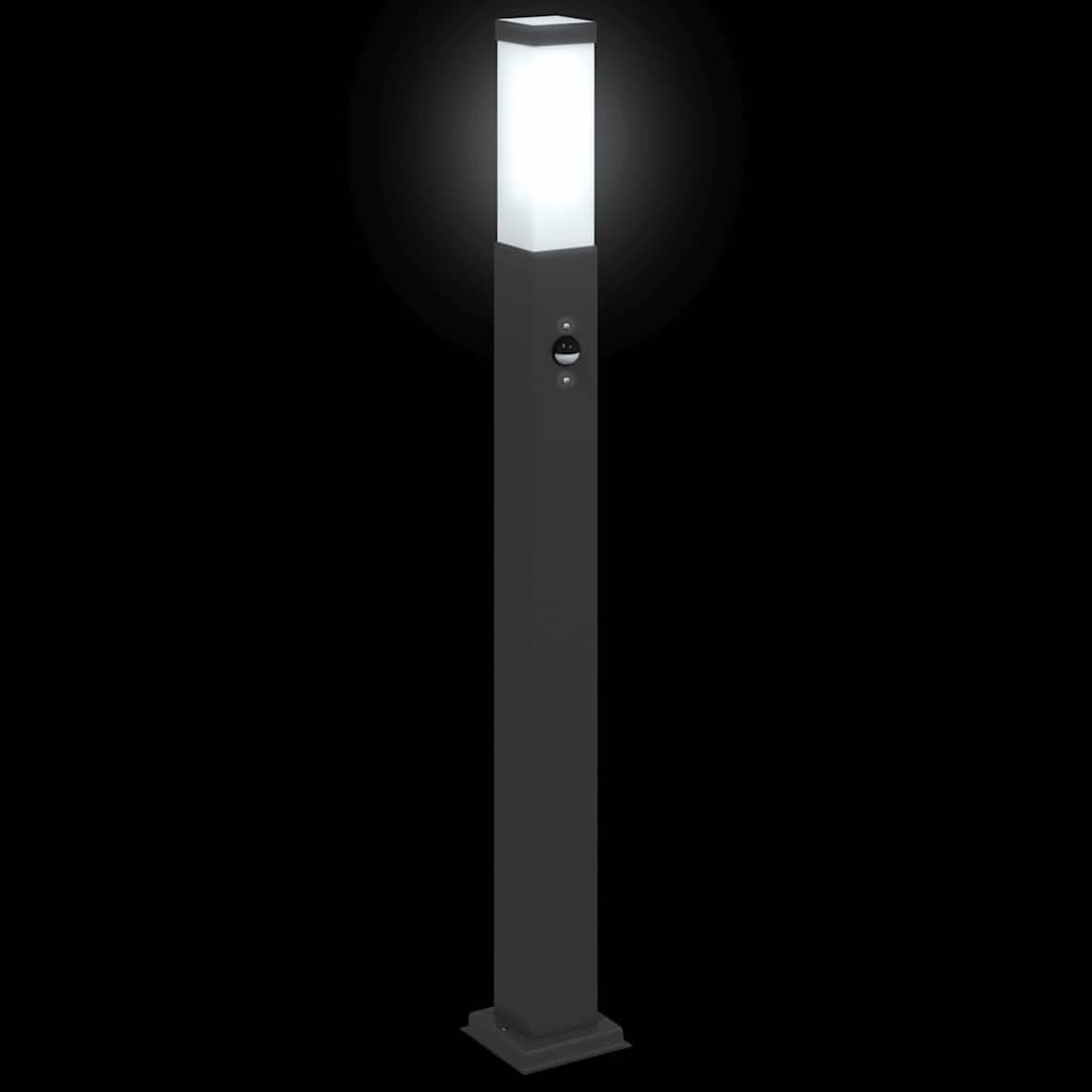 Pollerleuchte mit Sensor 80 cm Schwarz IP44
