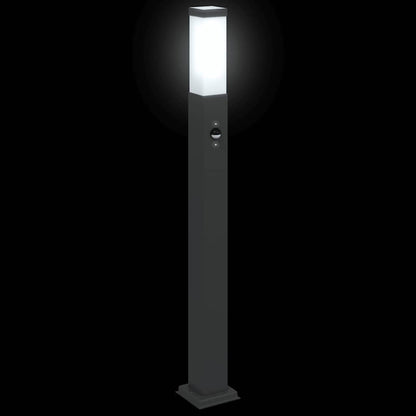 Pollerleuchte mit Sensor 80 cm Schwarz IP44
