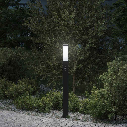 Pollerleuchte mit Sensor 80 cm Schwarz IP44