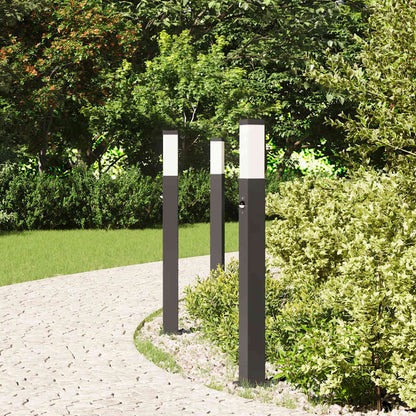 Pollerleuchten mit Sensor 3 Stk. 80 cm Schwarz IP44