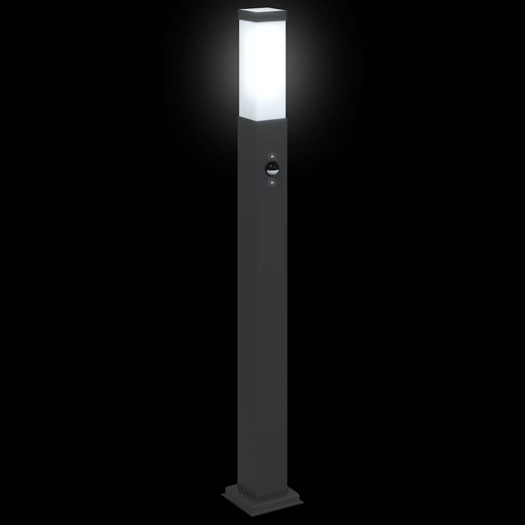 Pollerleuchten mit Sensor 3 Stk. 80 cm Schwarz IP44