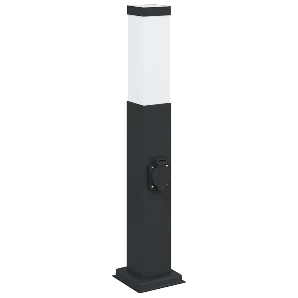 Pollerleuchte mit Auslass 50 cm Schwarz IP44