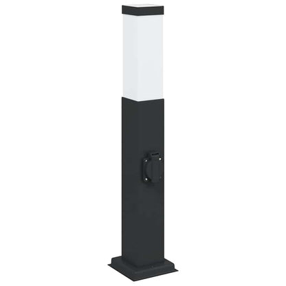 Pollerleuchte mit Auslass 50 cm Schwarz IP44