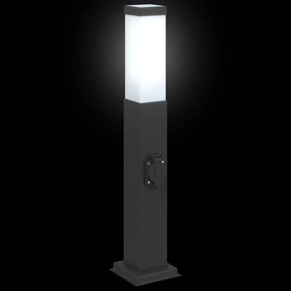Pollerleuchte mit Auslass 50 cm Schwarz IP44