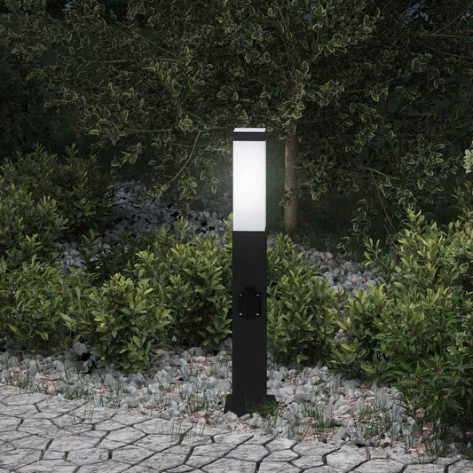 Pollerleuchte mit Auslass 50 cm Schwarz IP44