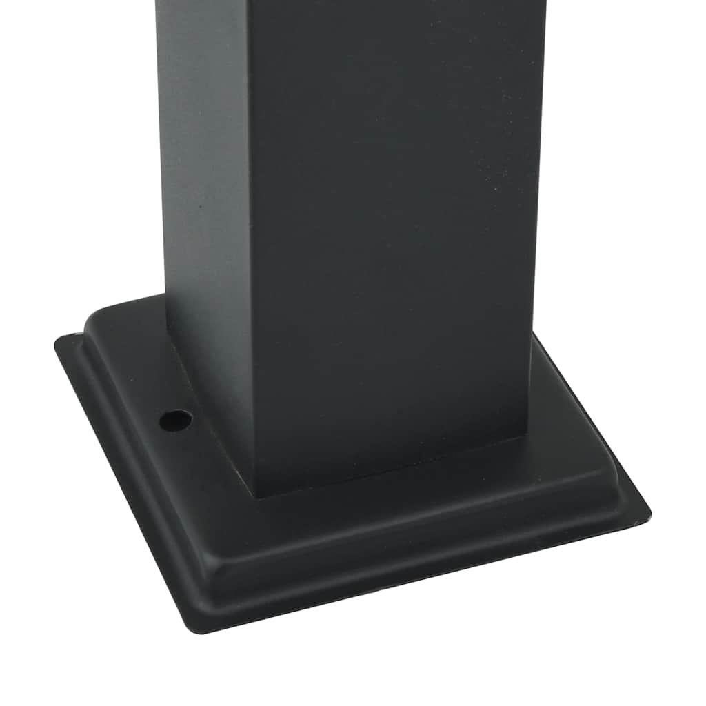 Pollerleuchten mit Steckdose 3 Stk. 50 cm Schwarz IP44