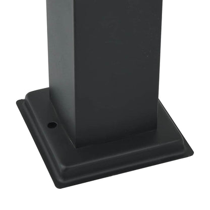Pollerleuchten mit Steckdose 3 Stk. 50 cm Schwarz IP44