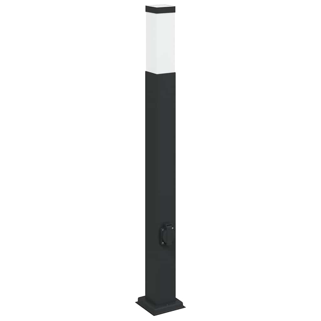 Pollerleuchte mit Auslass 80 cm Schwarz IP44