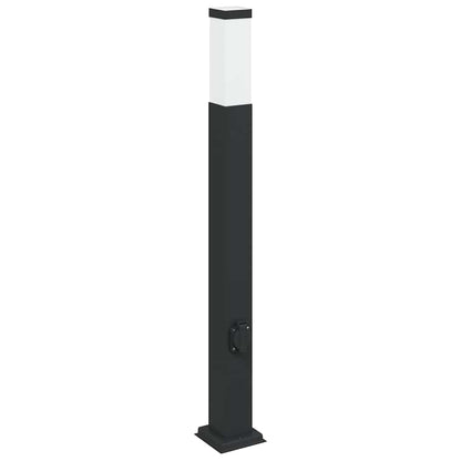 Pollerleuchte mit Auslass 80 cm Schwarz IP44