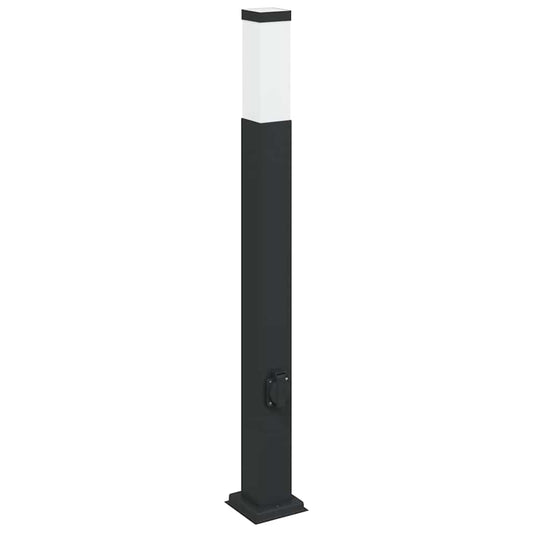 Pollerleuchte mit Auslass 80 cm Schwarz IP44