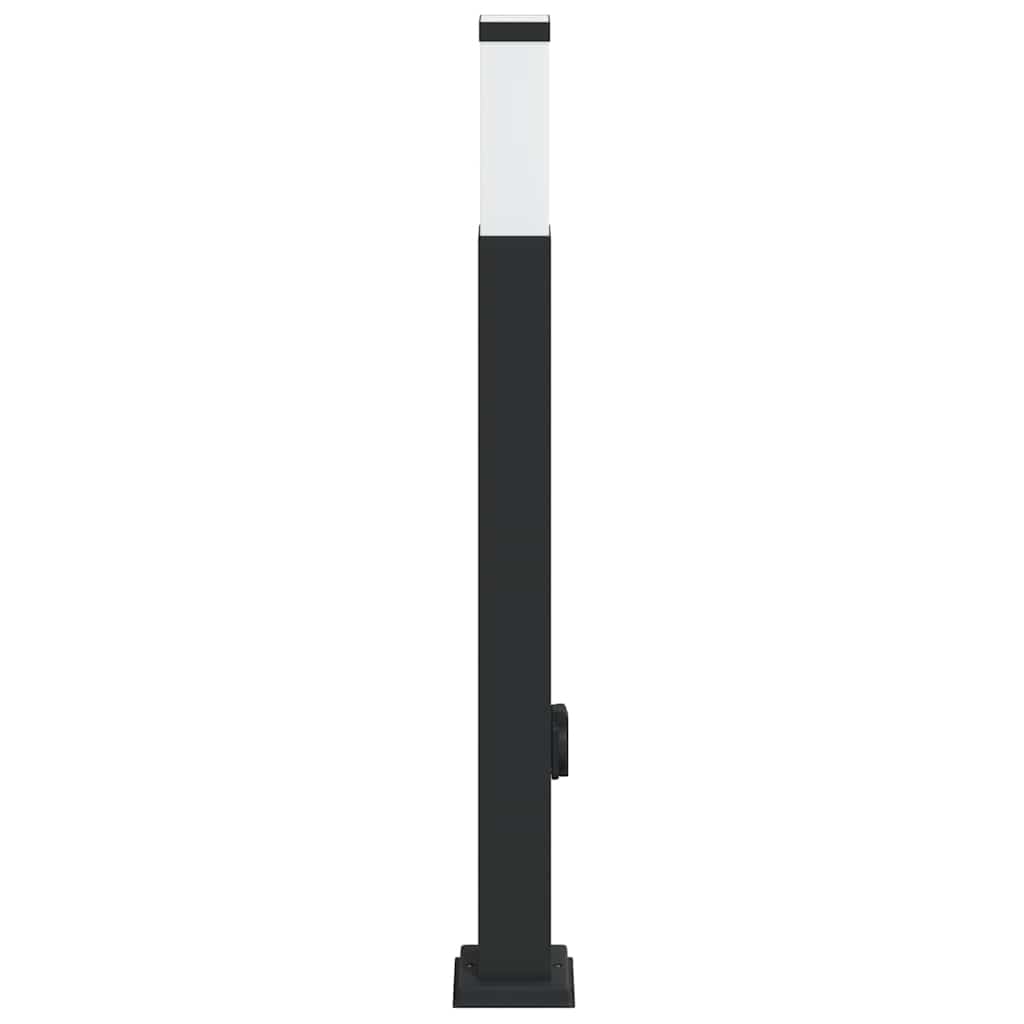 Pollerleuchte mit Auslass 80 cm Schwarz IP44