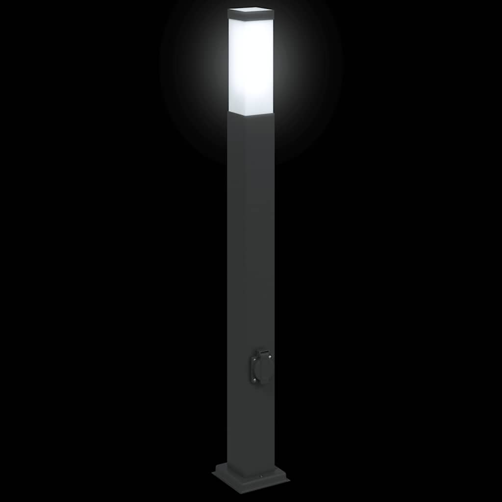 Pollerleuchte mit Auslass 80 cm Schwarz IP44