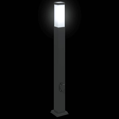 Pollerleuchte mit Auslass 80 cm Schwarz IP44