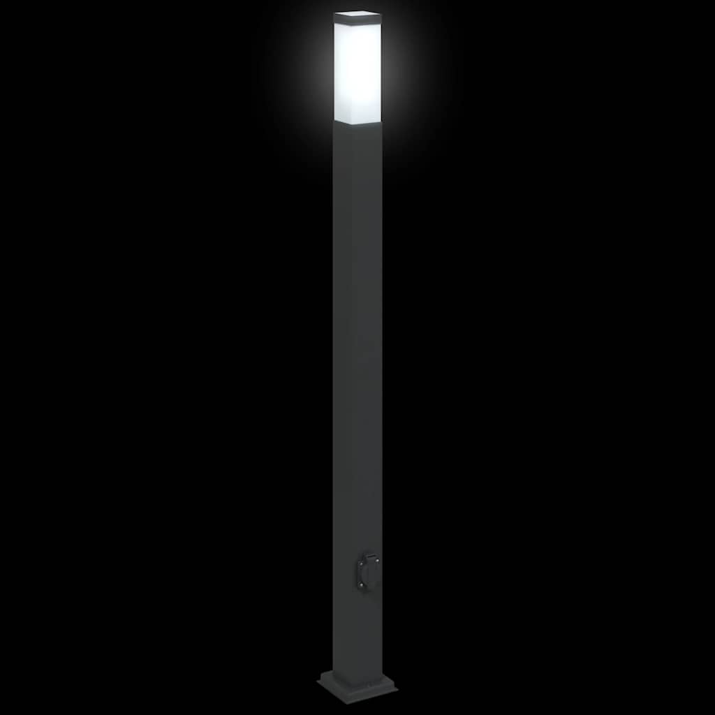 Pollerleuchte mit Auslass 110 cm Schwarz IP44
