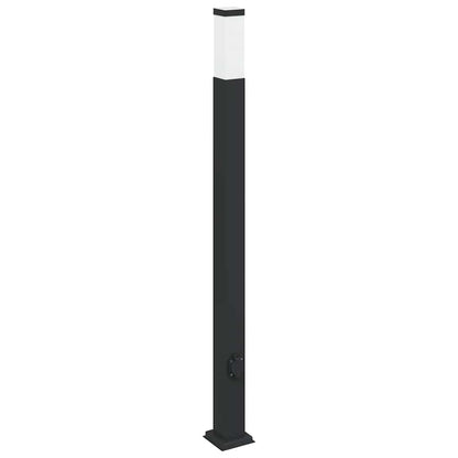 Pollerleuchten mit Steckdose 3 Stk. 110 cm Schwarz IP44
