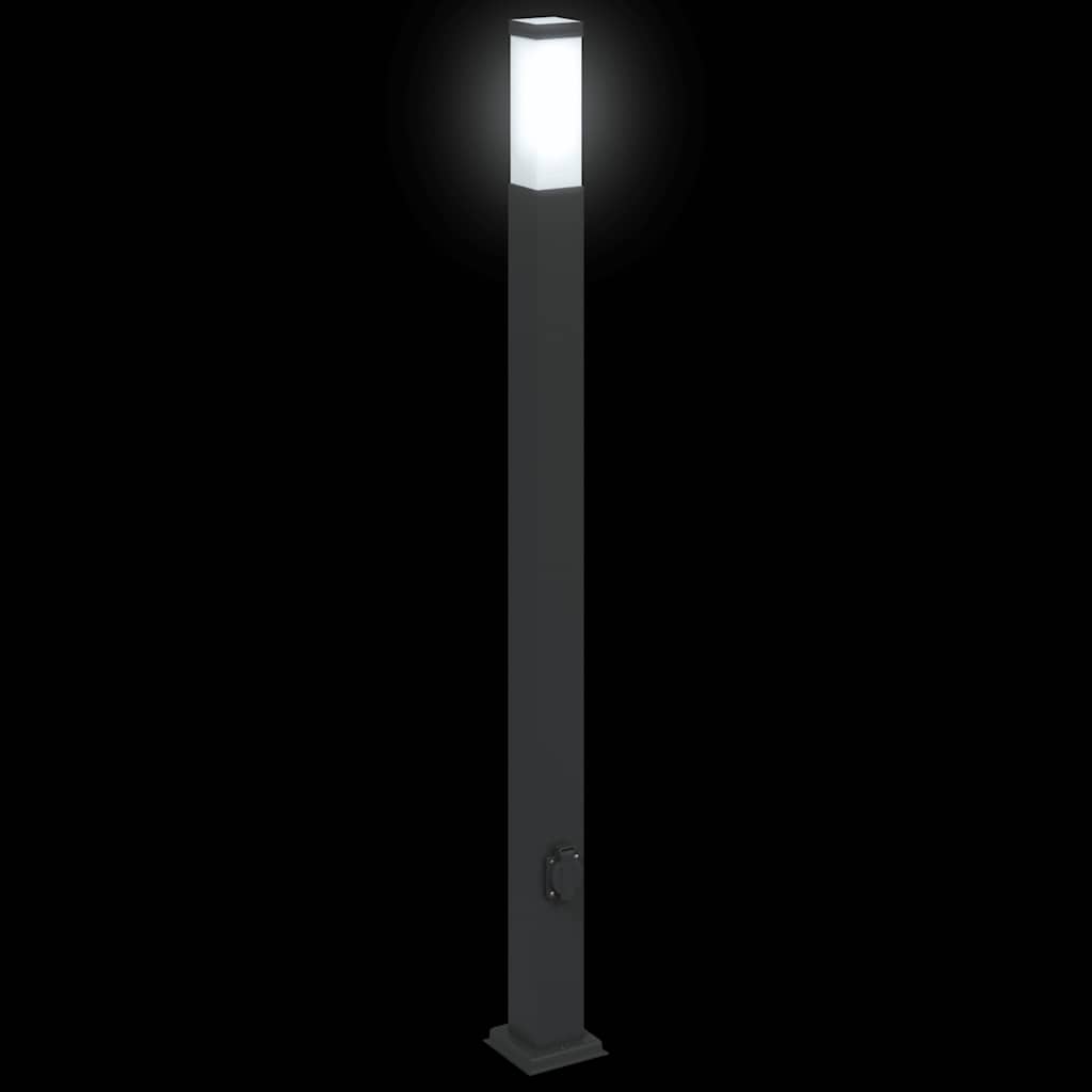 Pollerleuchten mit Steckdose 3 Stk. 110 cm Schwarz IP44