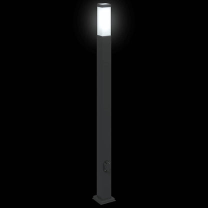 Pollerleuchten mit Steckdose 3 Stk. 110 cm Schwarz IP44