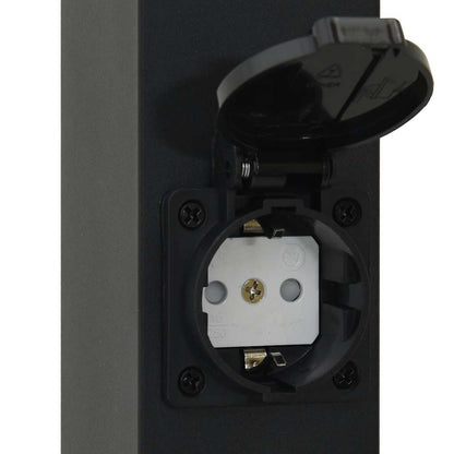 Pollerleuchten mit Steckdose 3 Stk. 110 cm Schwarz IP44