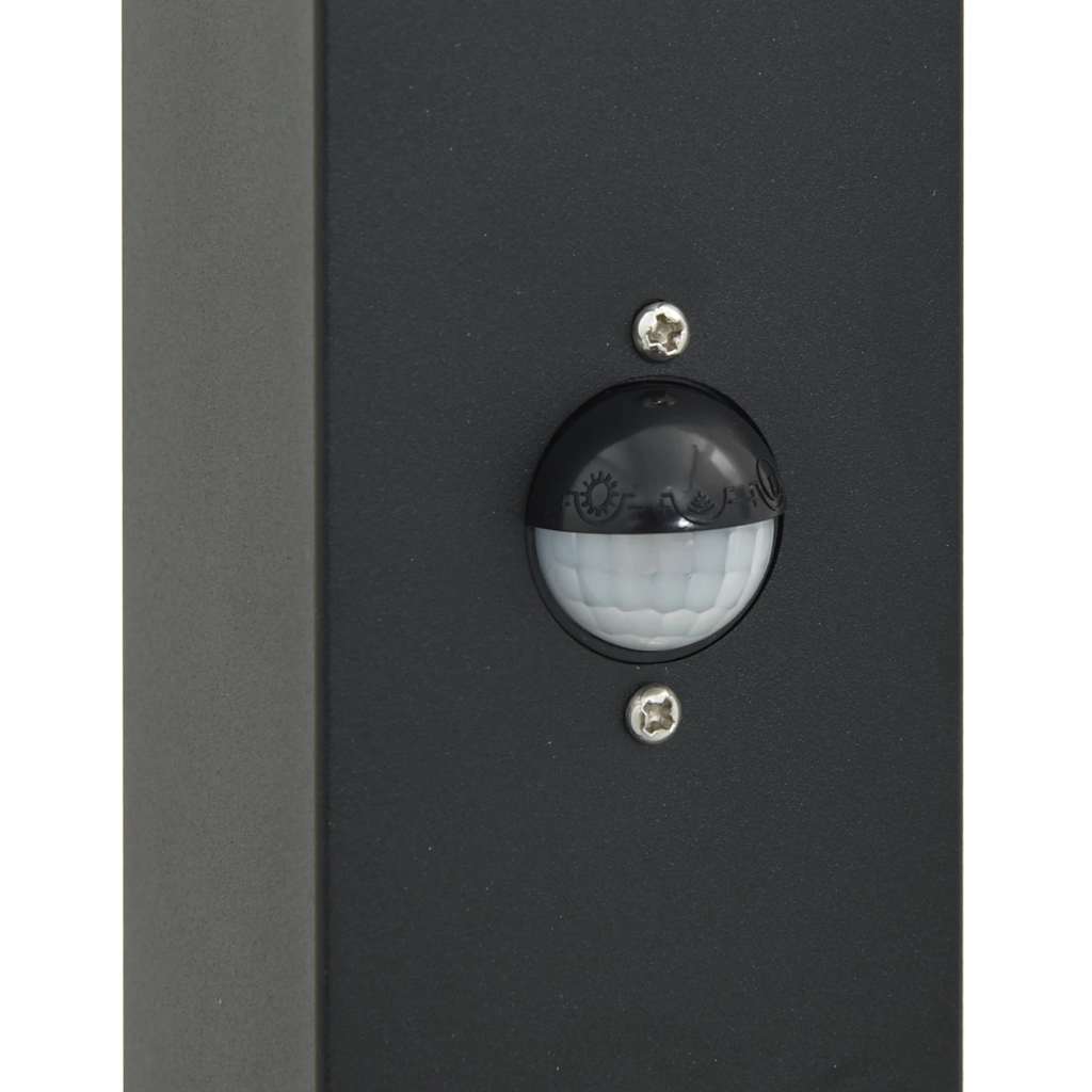 Pollerleuchte mit Sensor und Steckdose 50 cm Schwarz IP44