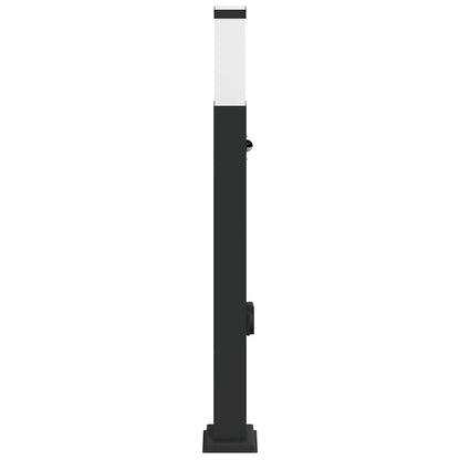 Pollerleuchte mit Sensor und Steckdose 80 cm Schwarz IP44
